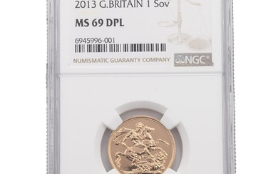 2013 gold Sovereign Queen Elizabeth II Royal Mint graded MS ...