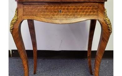 20th Century Continental Satinwood Inlaid Card Table