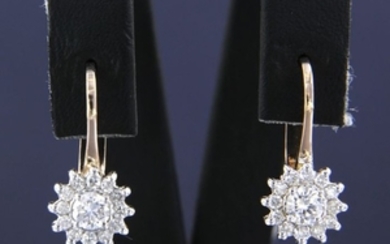 Earrings - Gold, White gold - 0.5 ct - Diamond