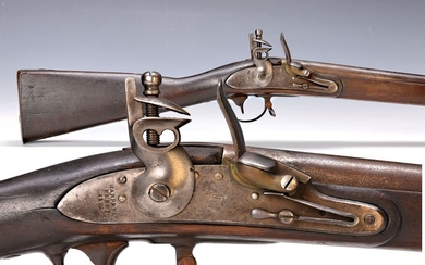 Harpers Ferry 1836, Flintlock-Muskete, USA, Cal.69; age...