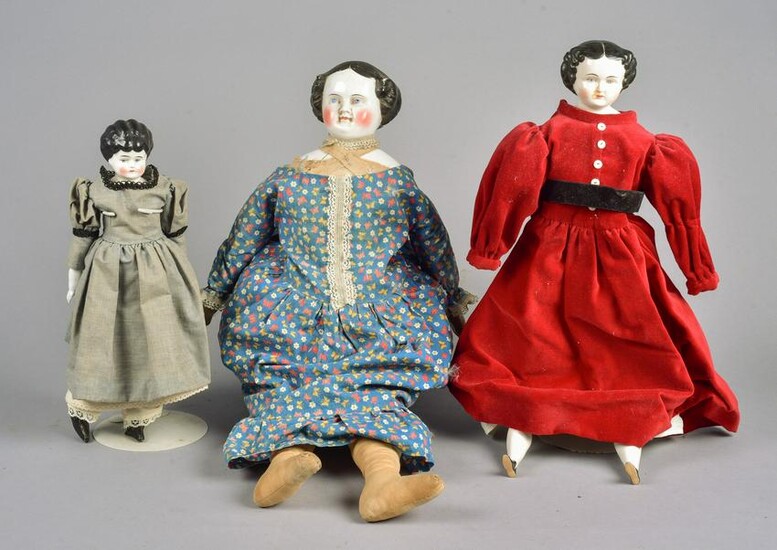 (3) China Head Dolls
