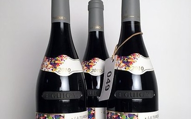 3 bottles 2010 COTE-ROTIE La Turque, E. Guigal...