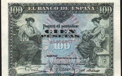30 de junio de 1906. 100 pesetas. Serie A. Mejor que EBC