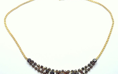 333 Yellow gold - Necklace - 6.00 ct Garnet
