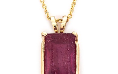 3.34 tcw Ruby Pendant - 14 kt. Yellow gold - Pendant - 3.34 ct Ruby - No Reserve Price