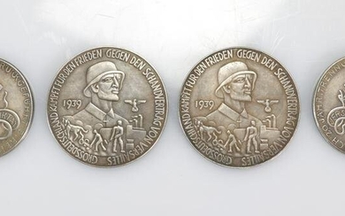 4 collectible German coins 1939 - 1940
