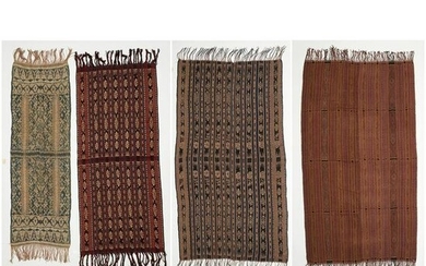 (4) vintage Southeast Asian Ikat sarongs