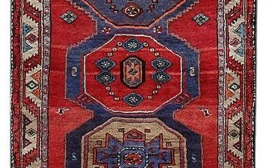4' x 7' Red Persian Hamadan Rug 80263