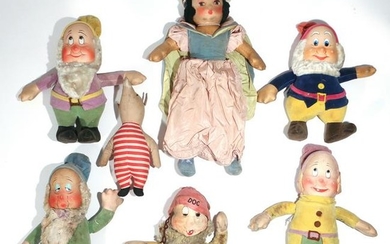(7pc) SNOW WHITE AND [5] DWARVES DOLLS