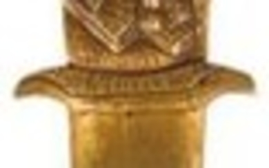 Albert SCHRODEL Coupe papier en bronze doré et ivo…