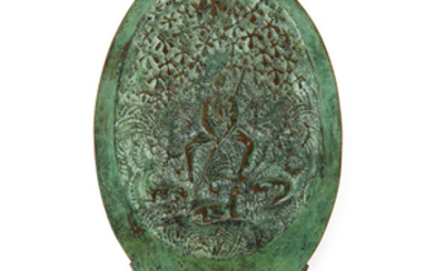 ARMAND-ALBERT RATEAU (1882-1938) Face à main en bronze...