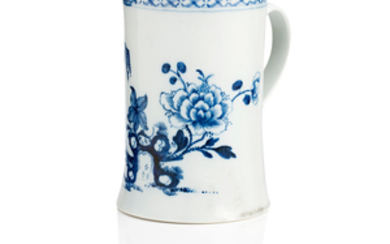 A blue and white Liverpool mug