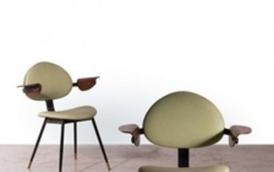 Carlo MOLLINO (1905 - 1973) Paire de fauteuils dits «Lutrario» - 1959