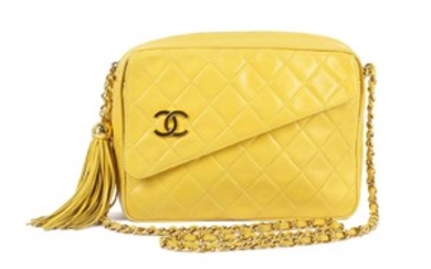 Chanel Yellow Vintage Zip Tassel Bag, early 1990s,...