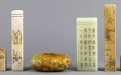 Chinese Stone Seals and Peach Form Brush Washer