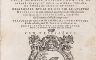 Diodoro Siculo HISTORIA OVERO LIBRARIA HISTORICA... DELLE MEMORIE ANTICHE, 1574