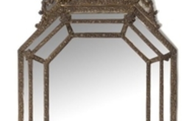 A Dutch Baroque Style Brass Mirror
