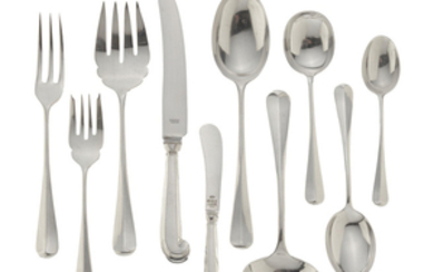 An English sterling silver flatware service for twelve
