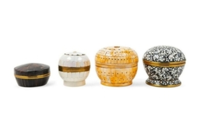 Four Decorative Boxes each of circular form.