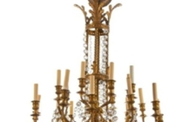 A French Gilt Bronze and Glass Chandelier
