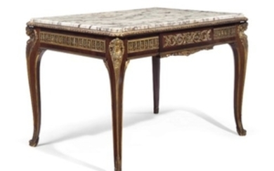 A FRENCH ORMOLU-MOUNTED MAHOGANY CENTER-TABLE, LATE 19TH/EARLY 20TH CENTURY