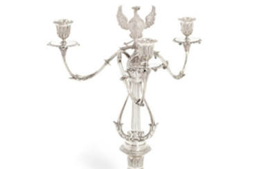 A George III silver candelabrum