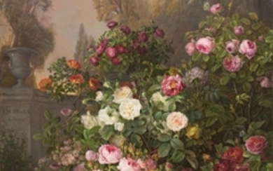 Gottfried Wilhelm Völcker, Floral Painting, The Rose Garden