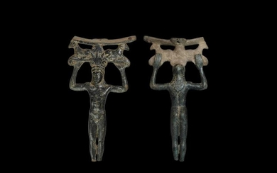 Greek Figural Mirror Handle with Rams