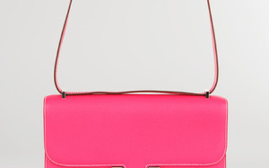 HERMS PARIS ANNE 2013 A Constance handbag in pink leather...