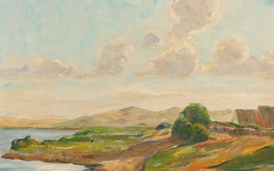 Johan Rohde: Coastal view. Signed and dated Johan Rohde 1914. Oil on canvas. 31.5×40 cm.