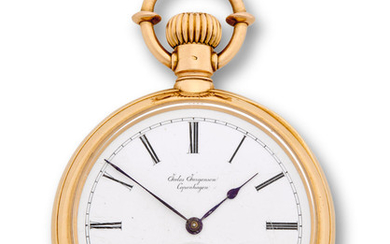 Jules Jurgensen, Copenhagen. A fine 18K rose gold openface keyless lever watch