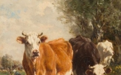 Marie DIETERLE (1856 1935) Vaches au bord du ruiss…