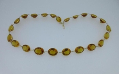 A necklace of golden citrines