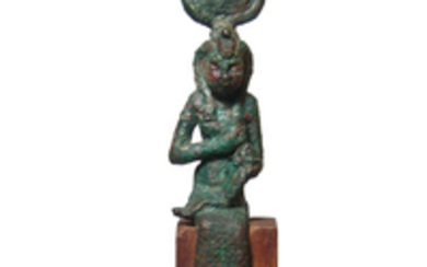 A nice Egyptian bronze figure of Isis, Late Period