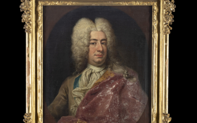 Northern Master Active in Northern Italy in the Early 18th Century Portrait of Man with Wig Oil on canvas 78.5x63.5...