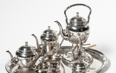 Seven-piece German .800 Silver Tea and Coffee Service