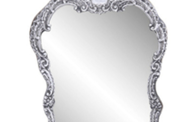 A SILVER FRAMED DRESSING TABLE MIRROR
