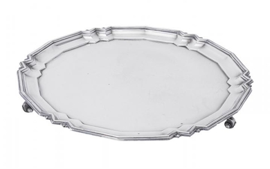 A silver shaped circular salver by C. J. Vander Ltd