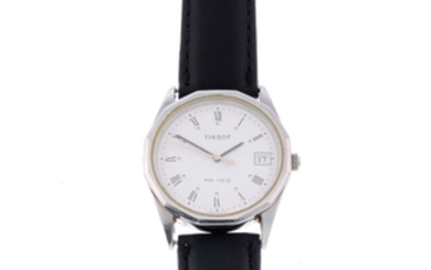 TISSOT - a gentleman's stainless steel PR100 wrist watch. View more details