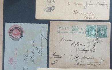 לוט מעל 50[!] גלויות ומעטפות שעברו בדואר - בריטניה, עשרות השנים האחרונות של המאה ה19 ותחילת המאה העשרים – חומר טוב – כלילים, בולים, חותמות, כליות עם לוגו של חברות