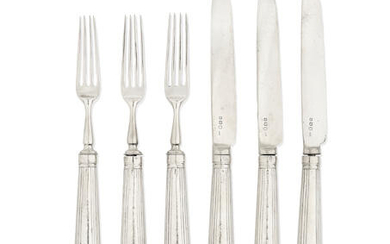 A group of George III dessert knives and forks
