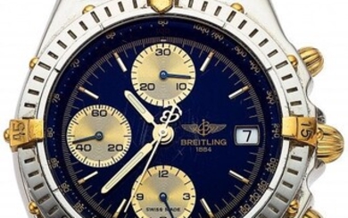 54049: Breitling Stainless Steel with Gold Capped Accen