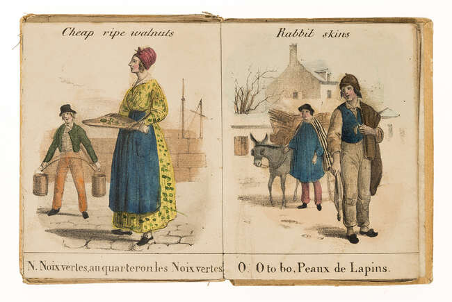 Panorama.- Alphabet des Cris de Paris; Paris Cries, 24 hand-coloured lithographed plates bound in concertina style, 1850.