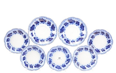 (7) Normandy Pattern Flow Blue Items by Johnson Bros