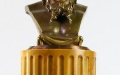A bronze bust of Bacchus