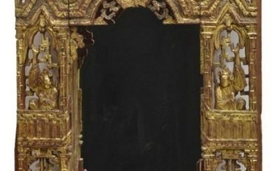 HAND CARVED GILTWOOD HANGING CURIO CABINET