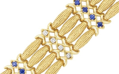 Gold, Sapphire and Diamond Bracelet