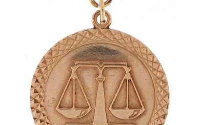 9ct gold masonic interest pendant in the form of mason's sca...