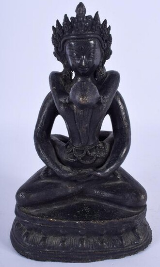 A 19TH CENTURY CHINESE BRONZE EROTIC FIGURE OF