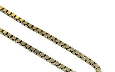 A 9ct gold box link chain, plain polished box links, bolt ring clasp, length 60cm, width 2.8mm